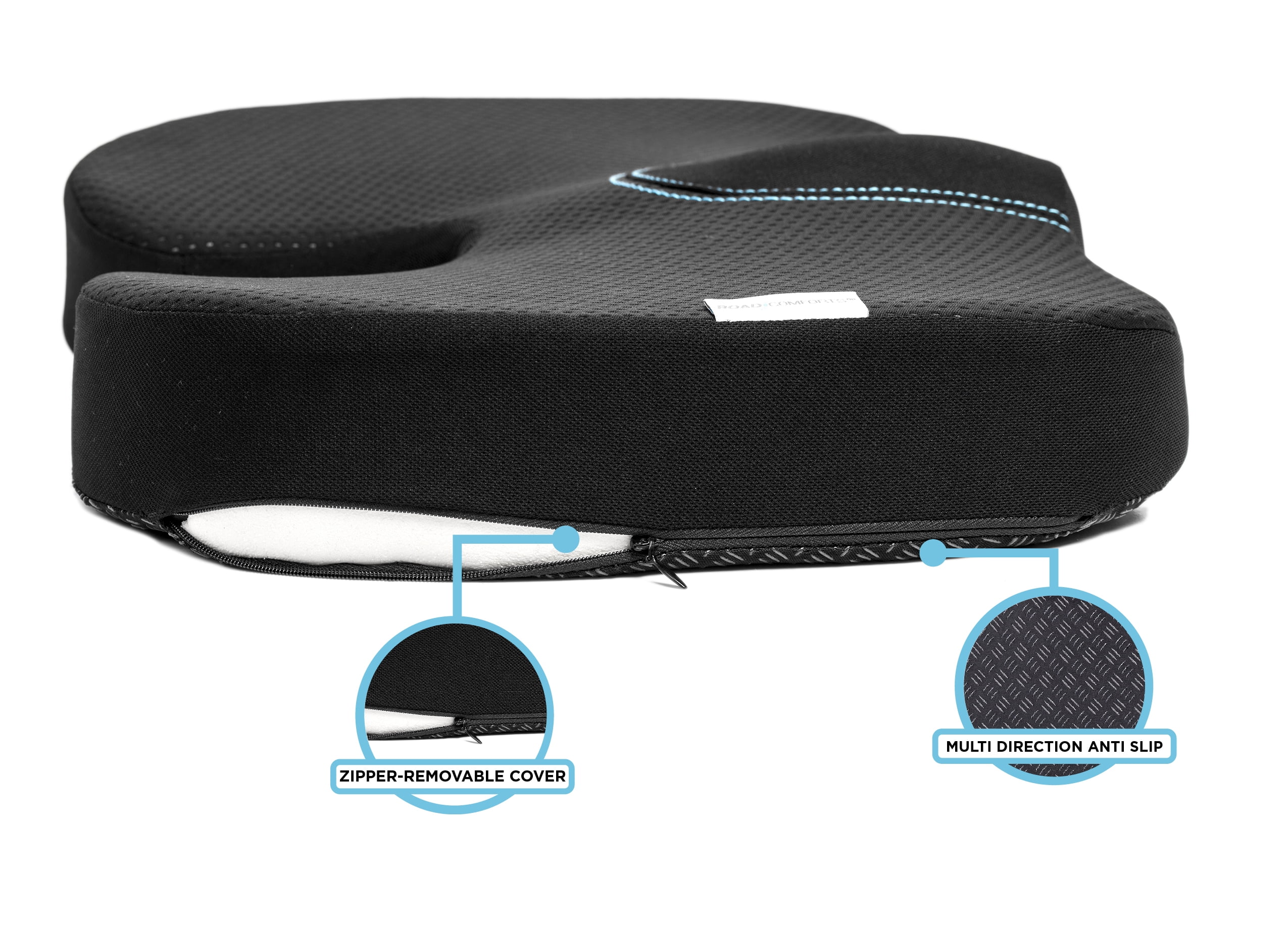 Auto Drive 1-Piece Natural Latex  Car Seat Cushion Black Universal Fit, sku:19CU29