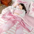 thumbnail image 4 of Castle Fairy Kids Kawaii Bowknot Twin Bedding Sets,Dreamy Ribbon Bow Bedding Comforter Set, 4 of 8