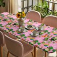 thumbnail image 3 of Saint Patrick's Day Table Cloths for 8 Foot Rectangle Tables, Pink Gnomes Hat Boot Clovers Love Patio Waterproof Elastic Fitted Tablecloths, Washable Rectangular Table Cover for Camping, 3 of 8