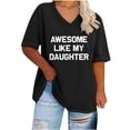 thumbnail image 1 of Camisetas de Verano de las Mujeres de Manga Corta con Cuello en V de Gran Tamaño Camiseta Deportiva Sólida, Base Cómoda Casual, 1 of 4