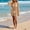 Khaki#11, variant on Yteetum Women's Swimsuit Cover Up Summer Crewneck Hollow Out Off Shoulder Bathing Suit Coverup Dresses Casual Solid Loose Round Neck Breathable Travel Vactaion Beach Dress