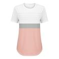 thumbnail image 4 of Sweet Home Farm V Neck T Shirts for Women Shirt Short Sleeve Formal Casual Spring Summer Clothing Flowing Creases Front Short Sleeve Shirts for Women Pink, 4 of 5