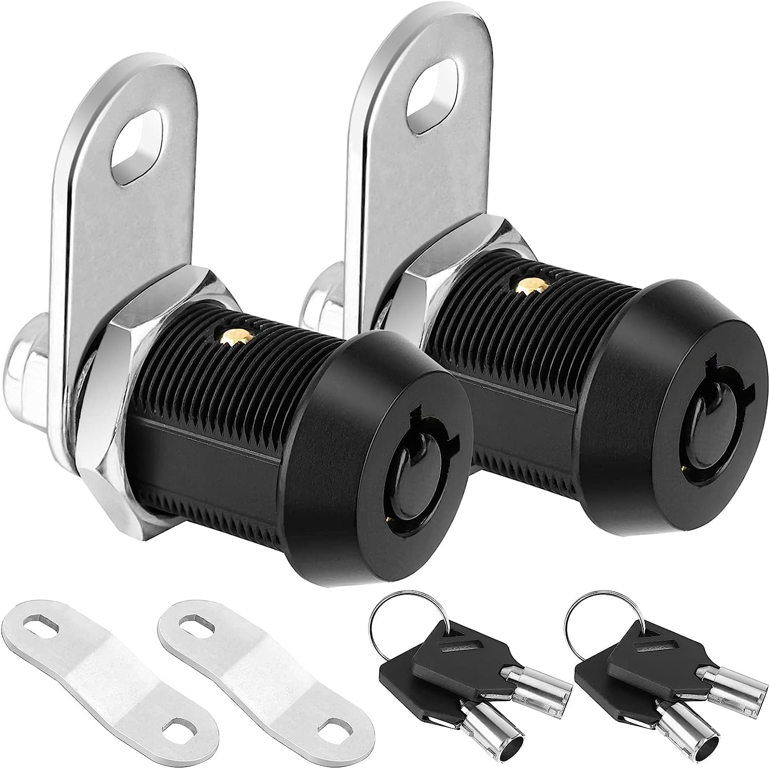 2 Pack Lock with Keys, 7/8'' Heavy Duty Tubular Cam Lock for RV