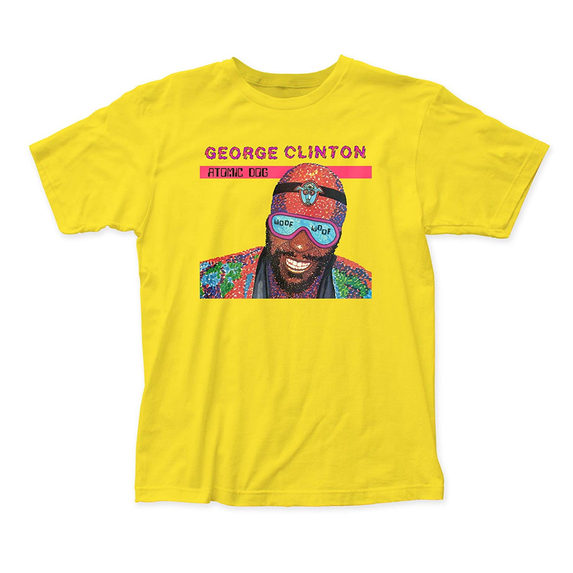 Men's George Clinton & Parliament Funkadelic Atomic Dog Slim Fit T-shirt Small Yellow