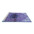 thumbnail image 2 of Ahgly Company Machine Washable Indoor Square Persian Blue Traditional Area Rugs, 3' Square, 2 of 4