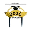 thumbnail image 3 of Graduation Season Acrylic Cake And Cupcake Toppers, Mirror Finish 2026 Design With Cap And Olive Branch, Black Gold Theme, Easy Insert Rods For Cake Tables, Photo Props And Party Decorations, 3 of 6