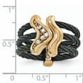 thumbnail image 6 of Edward Mirell Black Ti & Bronze Cable White Sapphire Cable Flexible Ring, 6 of 6