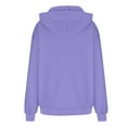 thumbnail image 3 of Ladies’ Oversized Hooded Sweatshirt Plus Size Casual Pullover with Pocket Cozy Long Sleeve Solid Color Hoodie for Fall Winter Daily Wear Light Purple, 3 of 5