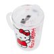 thumbnail image 3 of Taza de cristal Hello Kitty Sanrio Red Outfit con tapa, 400 ml, 3 of 9