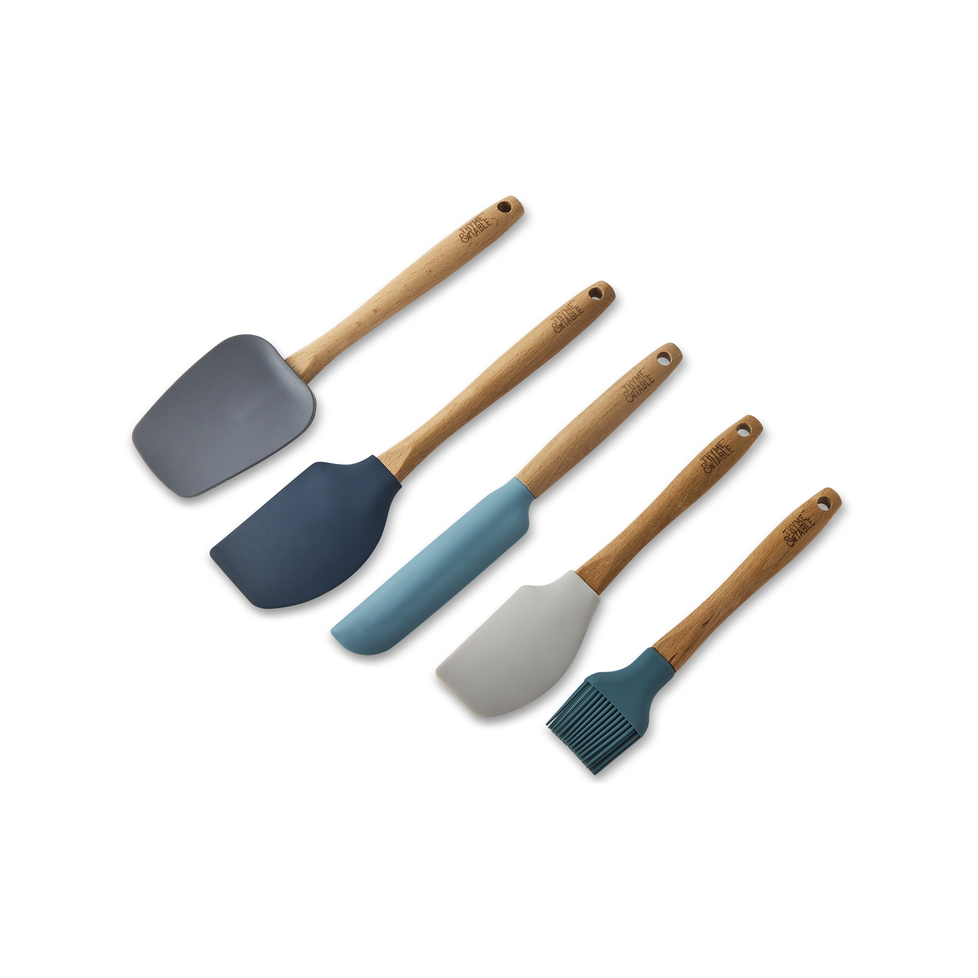 Thyme & Table 5-Piece Silicone Utensil Set, Green photo 1