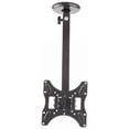 thumbnail image 1 of Ceiling TV Mount for 10" to 42" Flat Screen Monitors, 360-Degree Rotating Fixture, Height Adjustable, Tilting Bracket (Black) (MNTR108), 1 of 1