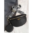 thumbnail image 7 of Gustave PU Leather Crossbody Bag for Women, Trendy Woven Fanny Pack Belt Bum Bag Shoulder Sling Purse with Adjustable Guitar Strap - Black, 7 of 7