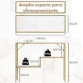 thumbnail image 4 of Mesa Consola Dorado FurnitureR Entrada Moderna 3 Niveles 100 cm, 4 of 9
