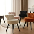 thumbnail image 6 of Black Velvet Vanity Chair with Low Back Small Makeup Stool Chair Tufted Accent Chairs for Dressing Room Bedroom Bathroom and Living Room(Round-Black), 6 of 6