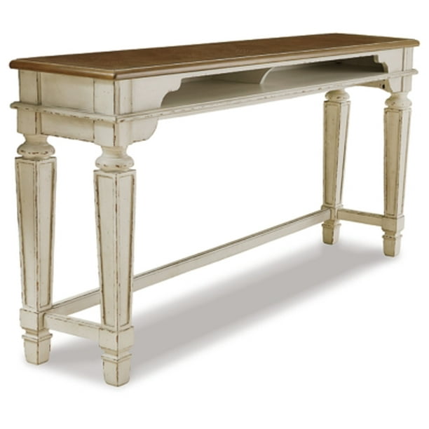 Signature Design by Ashley Realyn French Country Counter Height Dining Room Table, Chipped White