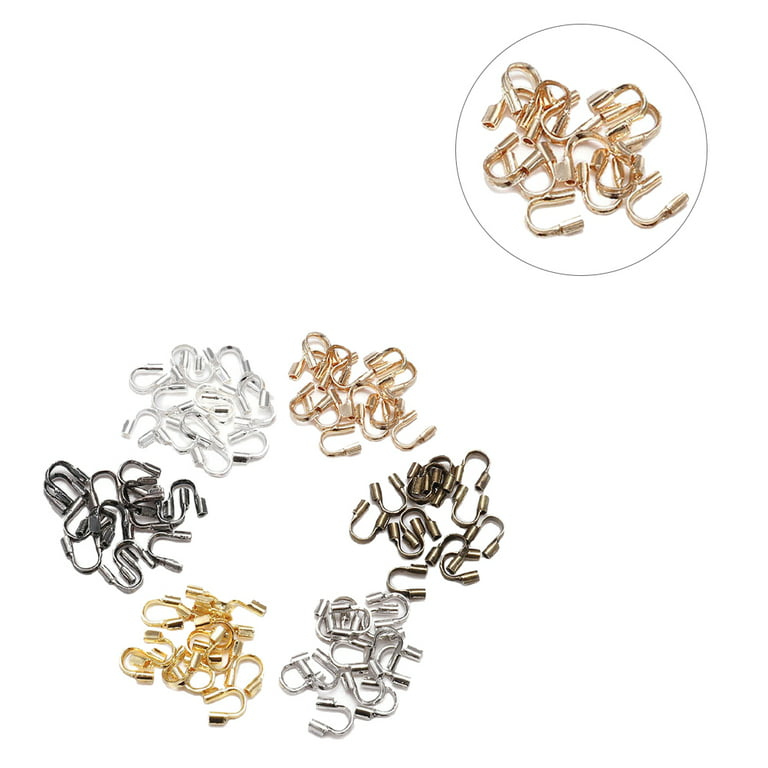 BENECREAT 30pcs 14K Gold Plated Brass Wire Guardian Wire Protector U Shape  Findings Guard Loops for Earring Bracelet Necklace, DIY Jewelry Making