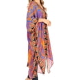 thumbnail image 4 of Sakkas Alvita Women's V Neck Beach Dress Top Caftan Cover up with Rhinestones - TRM94-Multi - One Size Regular, 4 of 5