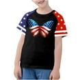 thumbnail image 2 of Ugoldhm Fourth of July Boys Short Sleeve T-Shirts Summer Color Block Tees Fashion Crew Neck Tops Kids Clothes Size 3-14, 2 of 4