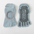 thumbnail image 2 of AWZXDE Women's Silicone Grip Toe Socks, Non Yoga Socks for Indoor Workouts Blue,One Size, 2 of 3