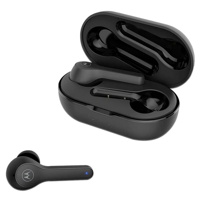 Audífonos Inalámbricos Motorola Buds 058 con Estuche de Carga Bluetooth Color Negro
