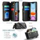 thumbnail image 3 of Bandolera para Billetera con Funda para iPhone 11【Bloqueo RFID】con Ranura para Billetes con Cremallera y 7 Tarjeteros, Correa Magnética para Hombro y Muñeca de Cuero PU Suave para Billetera, 3 of 10
