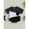 thumbnail image 2 of Coduop Infant Baby Summer Bodysuit Rompers,Short Sleeve Contrast Color Playsuit Jumpsuit, 2 of 8