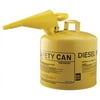 Eagle 5 Gal Steel Safety Can for Diesel, Type I, Flame Arrester, Funnel, Yellow-UI50FSY