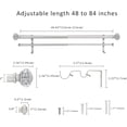 thumbnail image 3 of eTeckram 1" Double Curtain Rod with Leville Finials,Silver,48‘’-84‘’, 3 of 6