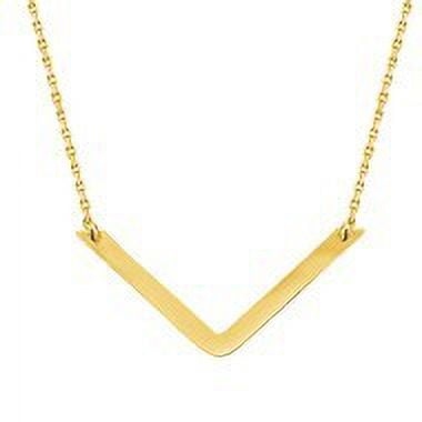14k Yellow Gold Draw The Line V Necklace - 2.3 Grams - 18 Inch