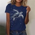 thumbnail image 2 of Womens Summer T Shirts Starry Sky Graphic Tees Round Neck Pullover Tops Regular-Fit Short Sleeve Top Trendy Dressy Tunic Blouse Holiday Clothing, 2 of 4