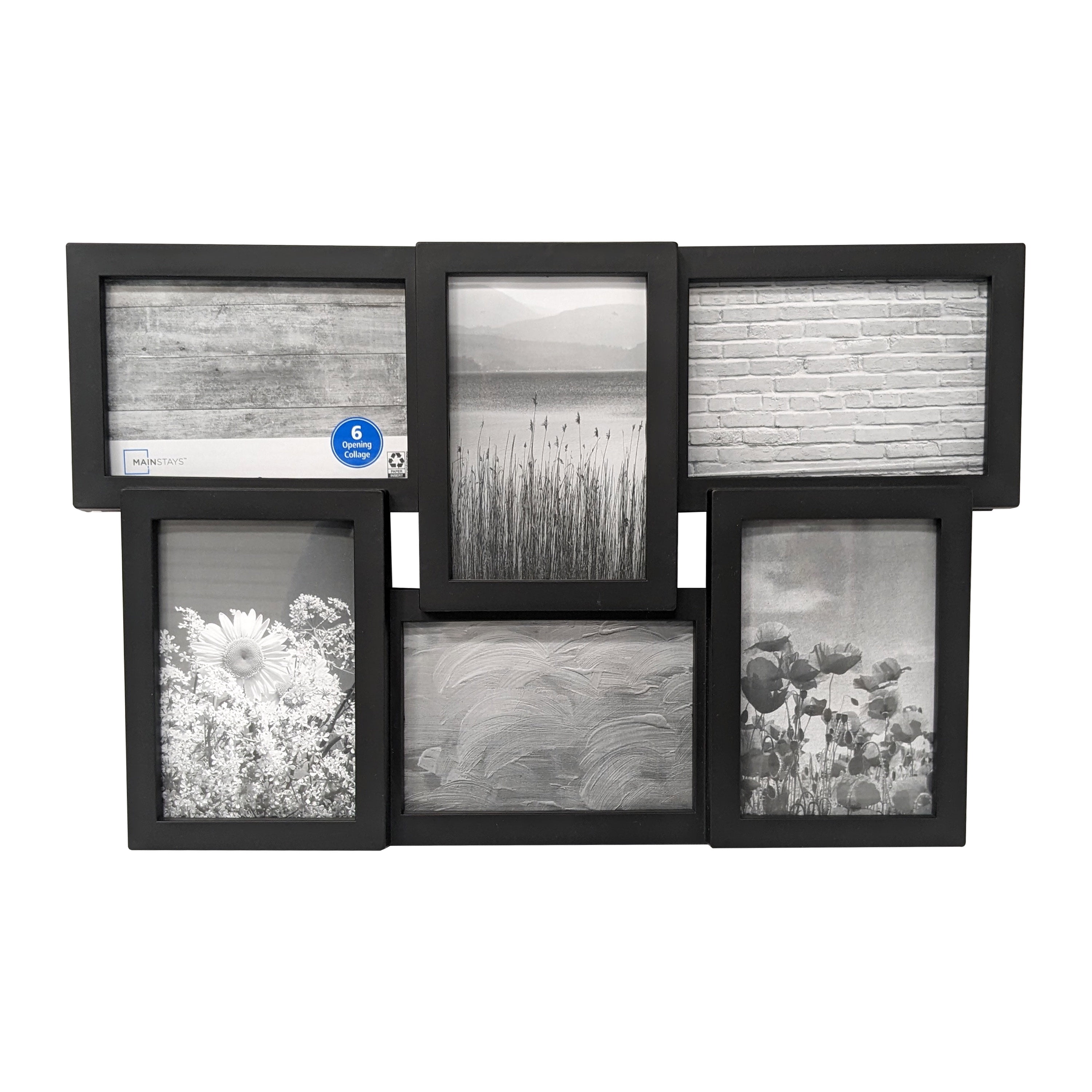 (2 pack) Mainstays – 4x6 Picture Frame – Black Gallery 6 Photo Linear Program Wall Photo Frame