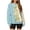 Light Blue, variant on Women Fall Long Sleeve Tops Trendy Pleated Crew Neck Tunic Sweatshirts Juniors Comfy Casual Floral Printed Colorblock Dressy Blouse Shirts,Navy,Small