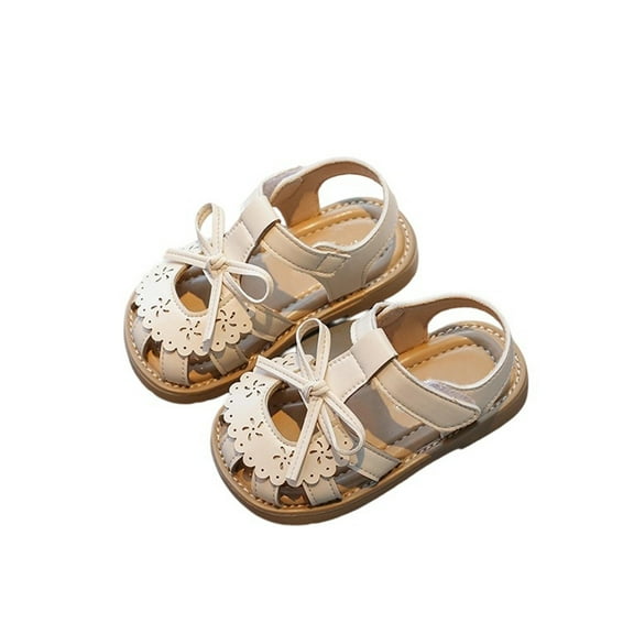 MKHSQHDG Sandals Kids Girls Size 3 Summer Children's Girls' Large Sized Soft Soled Bow Knotted Open Weave Shoes and Sandals 7-8 Years