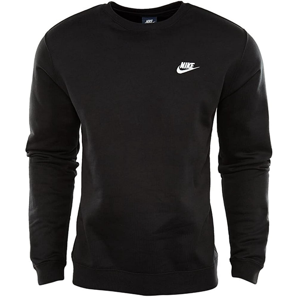 Nike - Nike Club Fleece Crew Neck Men's T-Shirt Black/White 804340-010 ...