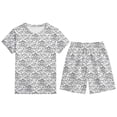 thumbnail image 4 of CUZIBR Boys Outfits 2 12 Years Comfortable Round Neck Short Sleeve Tee Top Elastic Waist Shorts Pajama Set Halloween Print Casual Loungewear Clothes Sets,g-White,7-8 Years, 4 of 4