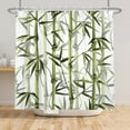thumbnail image 4 of SUNOLIFE Green Bamboo Shower Curtain Bamboo Leaves Waterproof Fabric Bathroom Curtain 72x72 in, 4 of 4