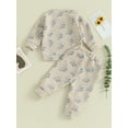 thumbnail image 3 of Infant Baby Girls Boys Pants Set, Panda Print Long Sleeve Crew Neck Sweatshirt with Elastic Waist Sweatpants, 3 of 8