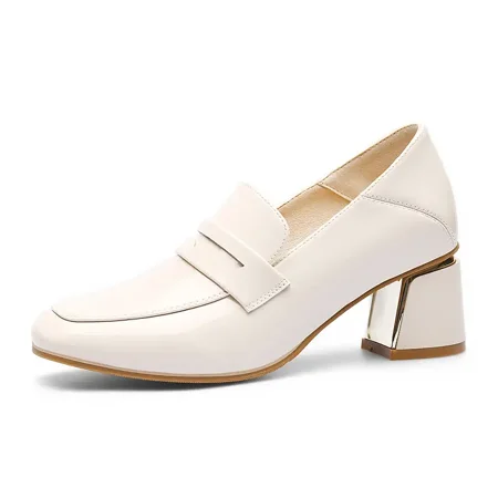 

Women‘s Block Heel PU Leather Loafers Solid Color Fashion Slip On Shoes Women‘s Footwear
