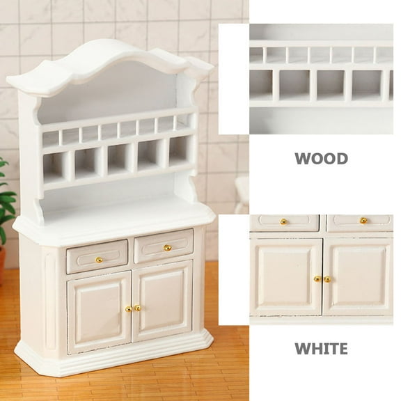 UPGRATOR Wooden Display Cabinet Mini Wood Cabinet 1Pc 6.2X3.8X1.5In