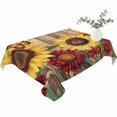 thumbnail image 2 of Sunflower Brown Wooden Table Cloth Waterproof Tablecloths, Vintage Flowers Butterfly Tablecloth Dining Table Cover for Kitchen Party Tabletop Outdoor, Rectangle Tablecloth 60x84 Inch, 2 of 9