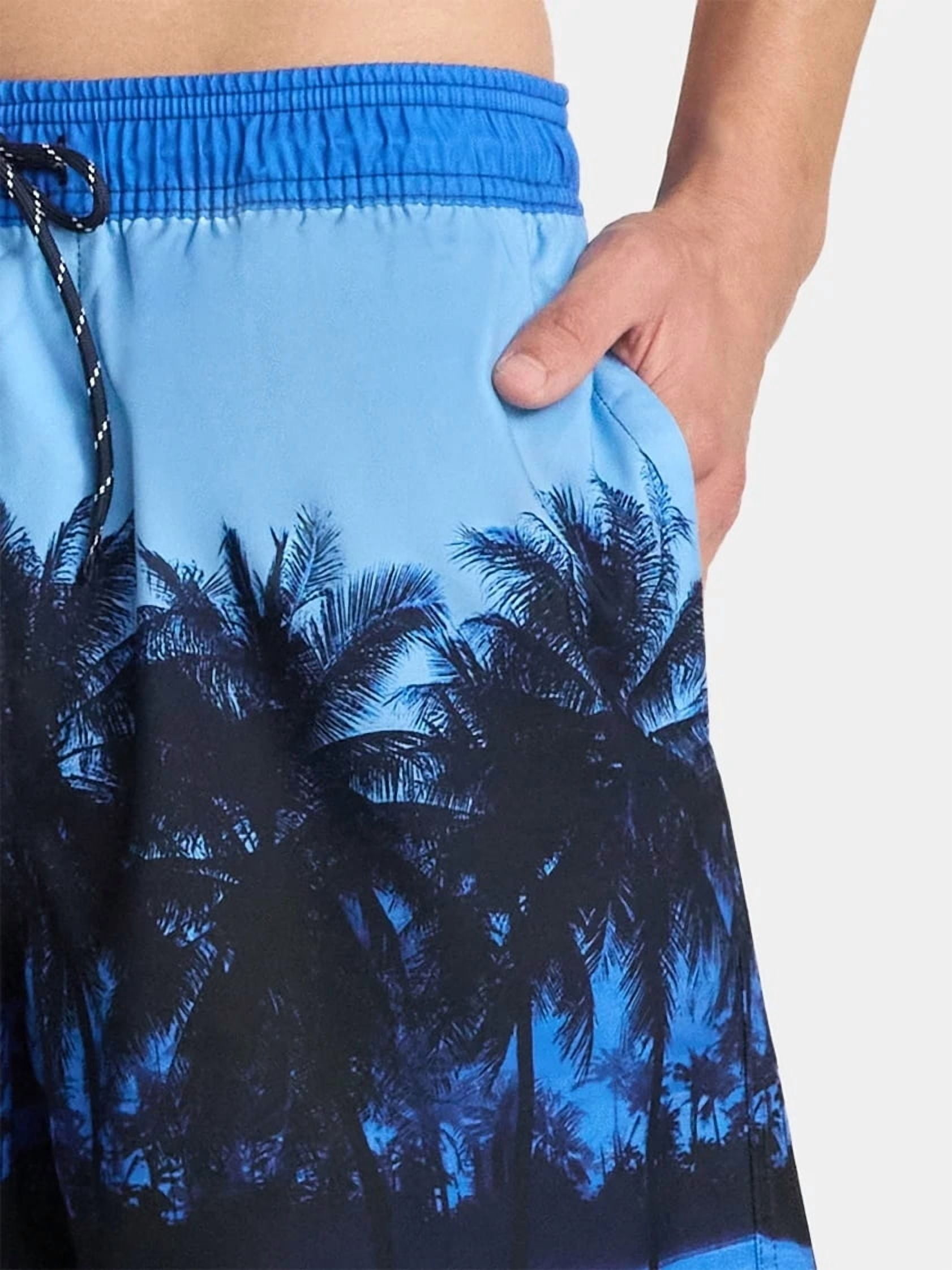 No Boundaries Men's & Big Men's Elastic Waist Swim Shorts, 6" Inseam, Size S-5XL