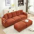 thumbnail image 4 of U-shaped Combination Couch, Sectional Modular Sofa For Living Room, 3-seater Upholstered Sofa With Ottoman, Console Included, 4 of 7