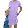 thumbnail image 5 of EKOUAER Tshirt Nightgowns for Women Slub-knit Sleepshirt Soft Night Gown Short Sleeve Sleepwear Night Dress with Pockets, 5 of 6