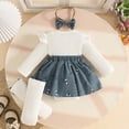 thumbnail image 3 of Infant Girls Ensemble Floral Long Sleeve Refined Sport Vintage for Girls Soft Skirt Fairy Lightweight Dress Set, 3 of 4