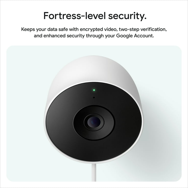 Google Nest Cam Outdoor Wired 2nd Gen - Snow, 2 Pack - 2K Video