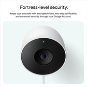 كاميرا مراقبة خارجية من Google Nest Cam من الجيل الثاني مع فيديو بدقة 2K وتوافق مع Gemini
