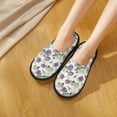 thumbnail image 6 of Honeii Spring Flowers Print Furry Slippers Bedroom Slippers for Women and Men Fuzzy Plush Comfy Faux Fur Lined Slide Shoes -Large, 6 of 8