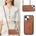 thumbnail image 5 of Mantto Case for iPhone 13,Wallet Phone Case Cute Leather Case with Card Holder Crossbody Cover for Women Girls Strap Wristlet RFID Blocking Shockproof For iPhone 13,brown, 5 of 8