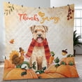 thumbnail image 4 of Happy Thanksgiving Soft Coated Wheaten Terrier with Turkey Pumpkins Autumn Vibes Quilt Blanket Wheatie Dog Lover Cozy Comforter Throw Blanket - 12018, 4 of 5