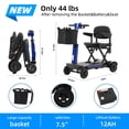thumbnail image 4 of Lightweight Foldable 4-Wheel Mobility Scooter for Adults & Seniors – 15-30 Miles Long Range Electric Powered Wheelchair, 350W Motor, Removable Battery, Portable Travel Scooter for Elderly & Disabled, 4 of 9